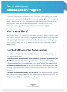 Security Awareness Ambassador Program Guide - Wizer Training