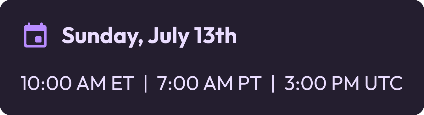 Date Banner - July 13 Date Banner - July 13
