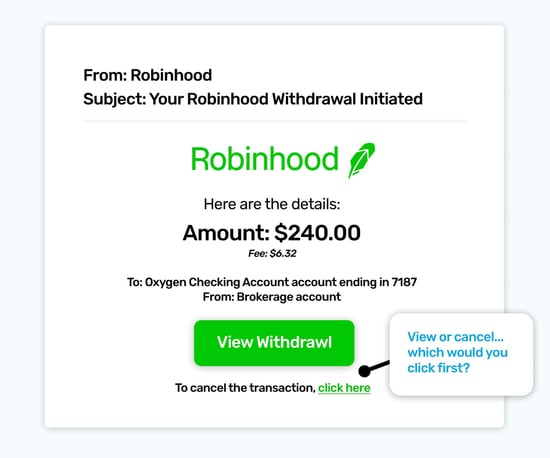 November Phishing example - Robinhood