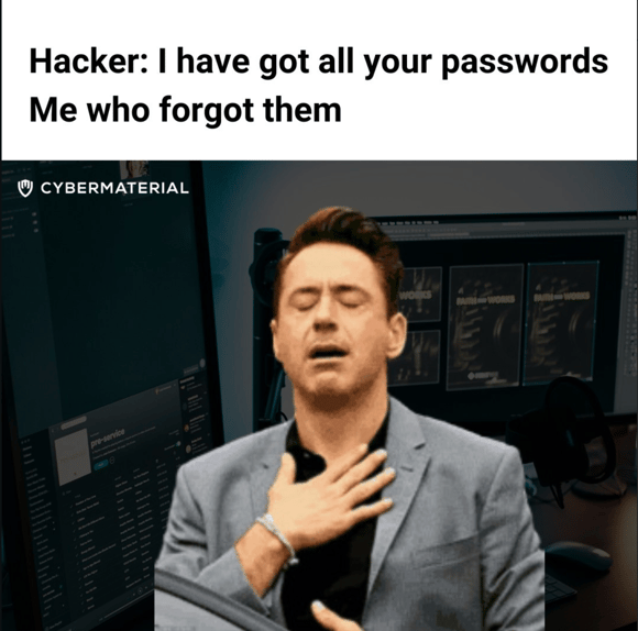 Meme comparing weak 'tick the box' passwords versus using a secure password manager