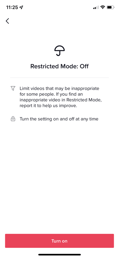 TikTok Restricted Mode
