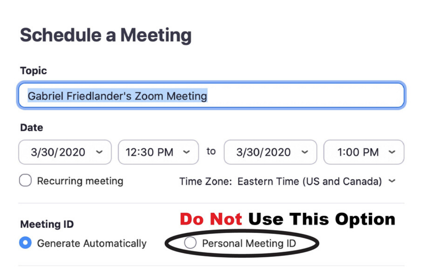 Meeting ID Meeting ID